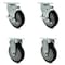 Service Caster 5 Inch Black Polyurethane Wheel Swivel Top Plate Caster Set with 2 Brake 2 Rigid SCC-20S514-PPUB-BLK-TLB-TP3-2-R-2 - alternate 1